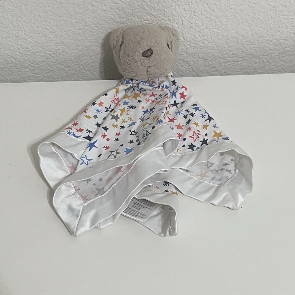 Magnetic Me Starburst Stars Bear Lovey Security Blanket Lovie Modal Satin MATTED